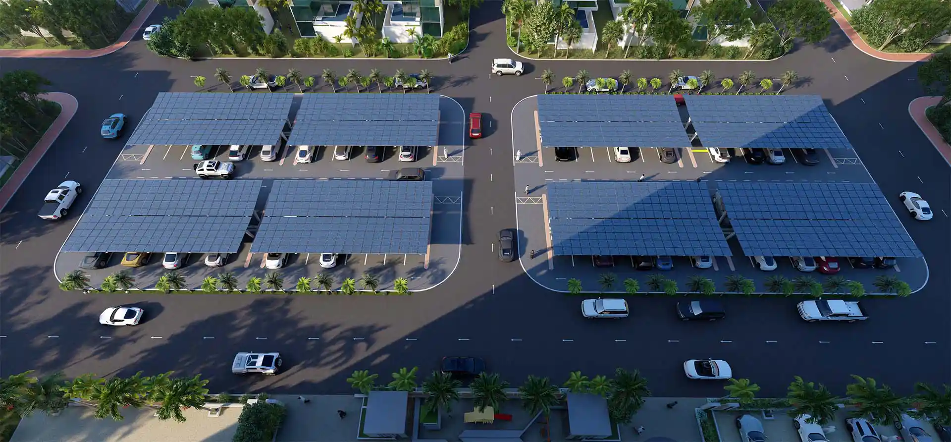 Solar car parking shade kit